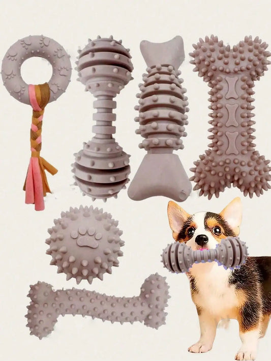 ChewBuddy™ Durable Rubber Chew Toy Set for Puppies & Small Dogs