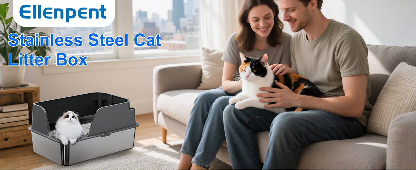 PurrShield™ Extra-Large Stainless Steel Cat Litter Box