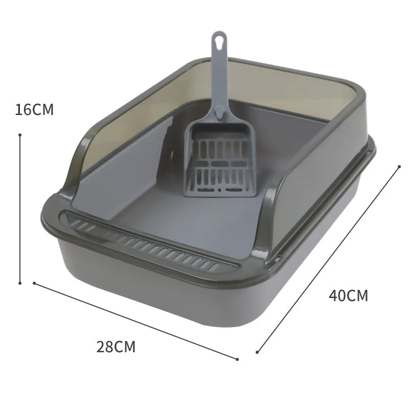 PurrShield™ Splash-Proof Cat Litter Box with Scoop