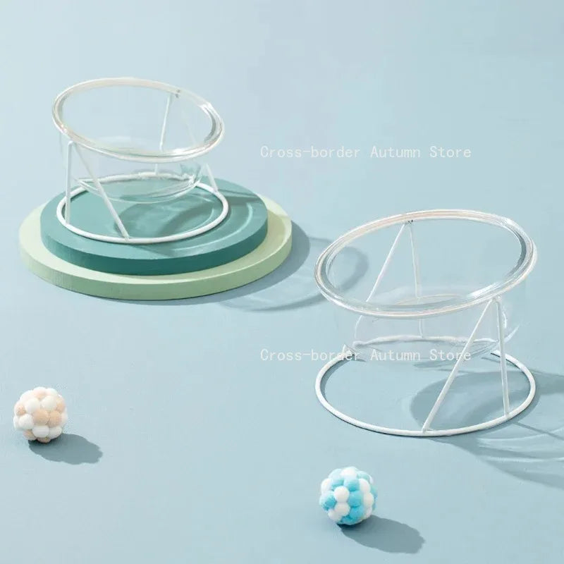 CrystalPaws™ Elevated Glass Food & Water Bowl with Stand