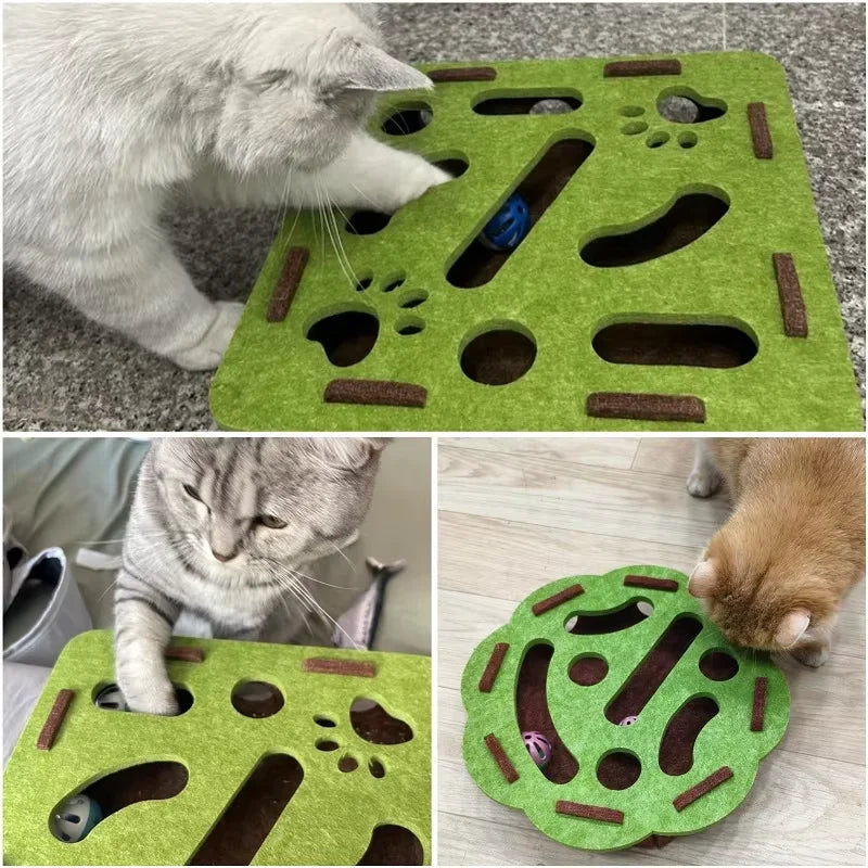 PurrPuzzle™ Interactive Cat Maze Toy with Bell Balls