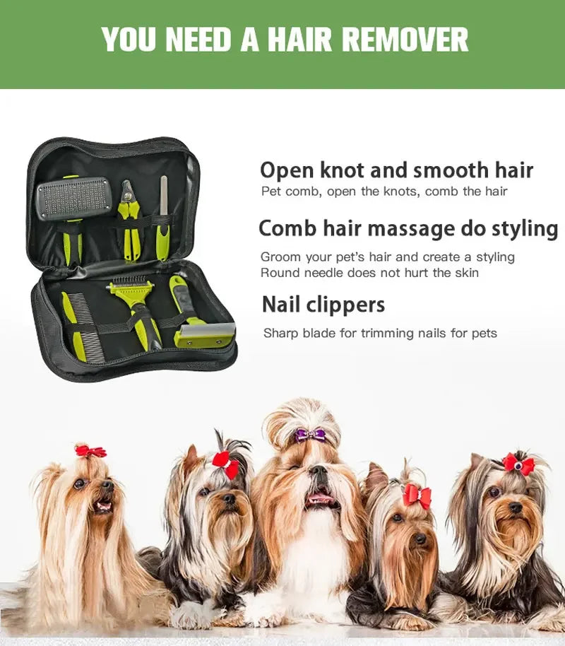 GroomMaster™ Juego de 6 Cepillos de Aseo para Perros y Gatos