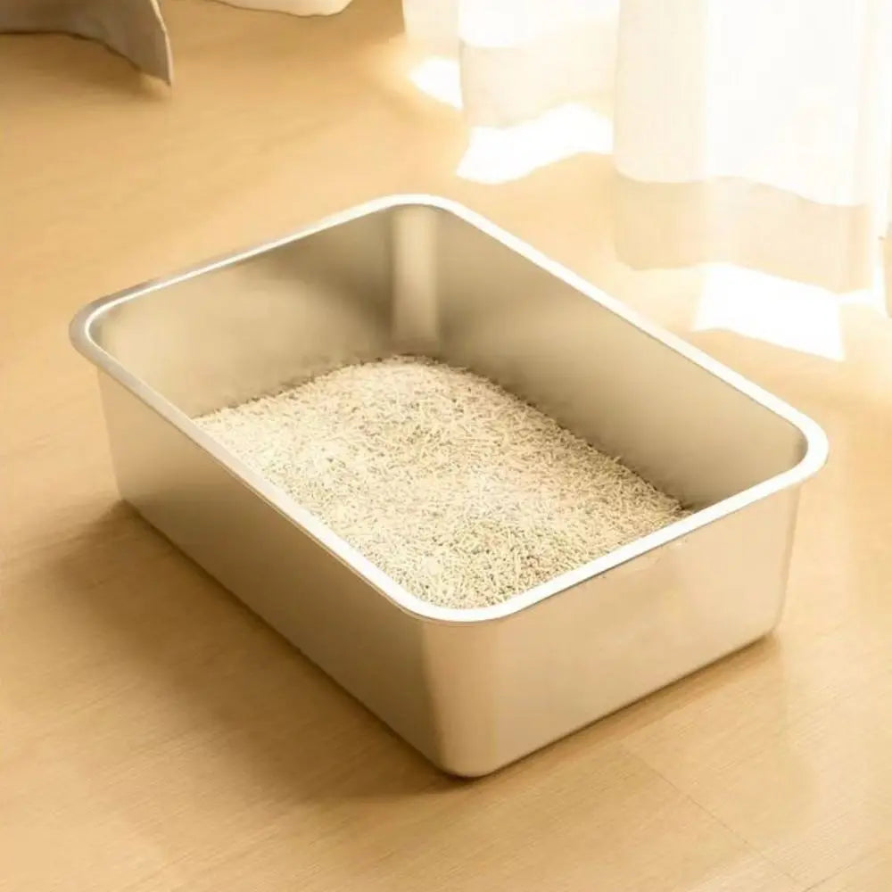 PurrShield™ Large Capacity Stainless Steel Cat Litter Box