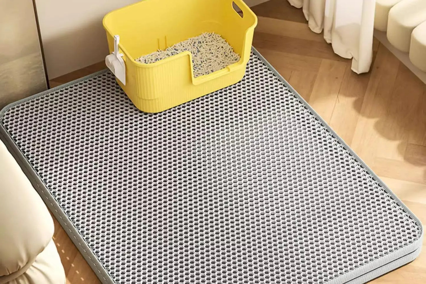 CleanPaws™ Extra-Large Waterproof Cat Litter Mat – Double Layer & Non-Slip